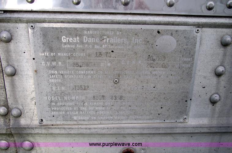 image for item 5505 1976 Great Dane 810T-436 44' van trailer