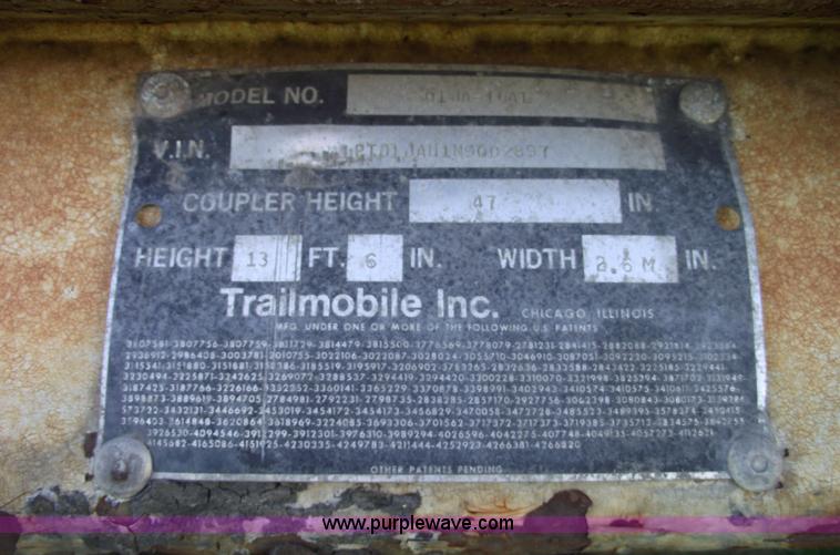 image for item 5533 1992 Trailmobile 01JA 48' van trailer