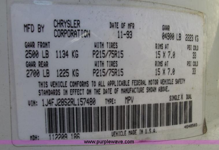 image for item 5540 1994 Jeep Cherokee SE