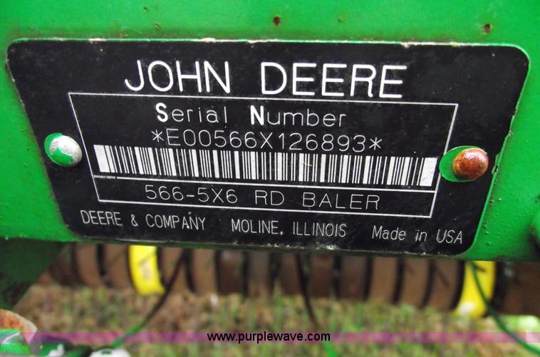 image for item 5562 1998 John Deere 566 5x6 round baler