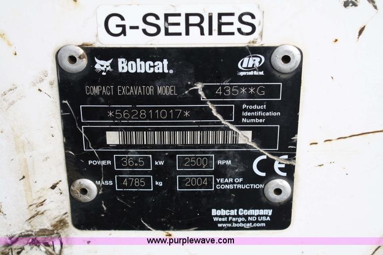 image for item 4819 2004 Bobcat 435G ZHS compact excavator
