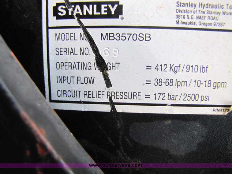 image for item 5302 Stanley hydraulic breaker skid steer attachment