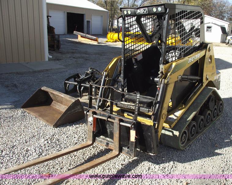 image for item 5994 2007 ASV RC30 skid steer with three attachments