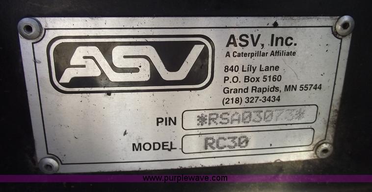 image for item 5994 2007 ASV RC30 skid steer with three attachments