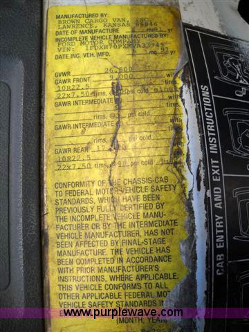 image for item 1688 1991 Ford CF7000 box truck