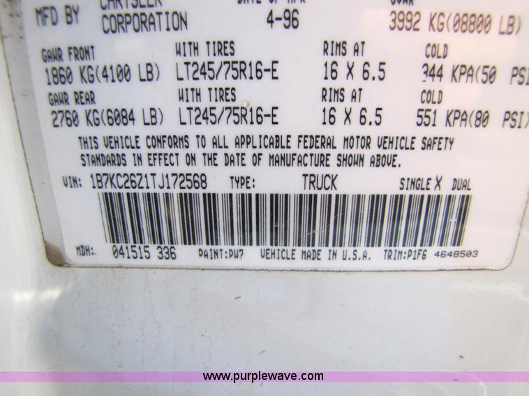 image for item 5135 1996 Dodge Ram 2500