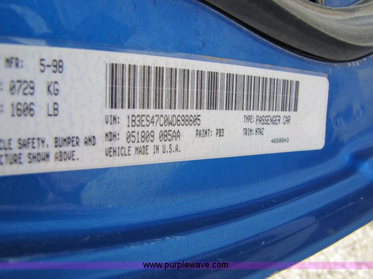 image for item 5319 1998 Dodge Neon