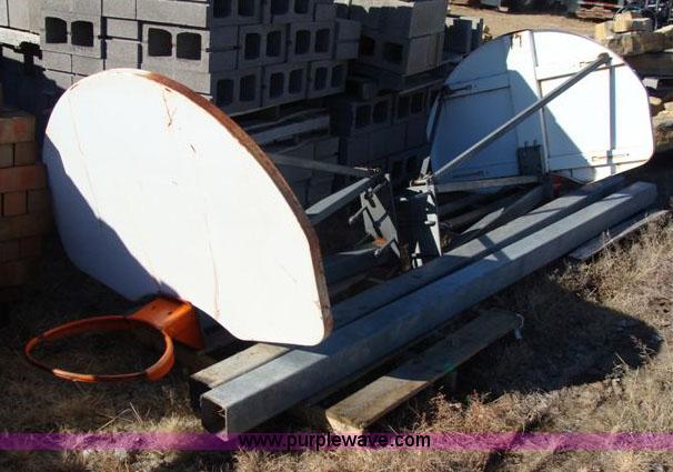 image for item 5330 (2) metal basketball goals and poles
