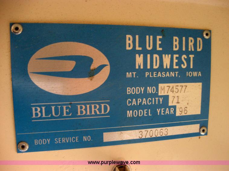 image for item 9183 1996 Chevrolet B7 Blue Bird school bus