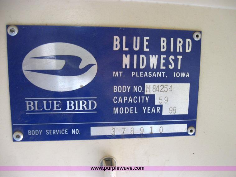 image for item 9184 1998 Chevrolet B7 Blue Bird school bus