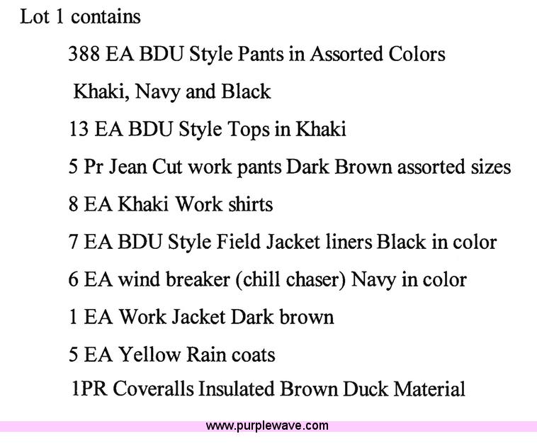 image for item 9186 Surplus used clothing