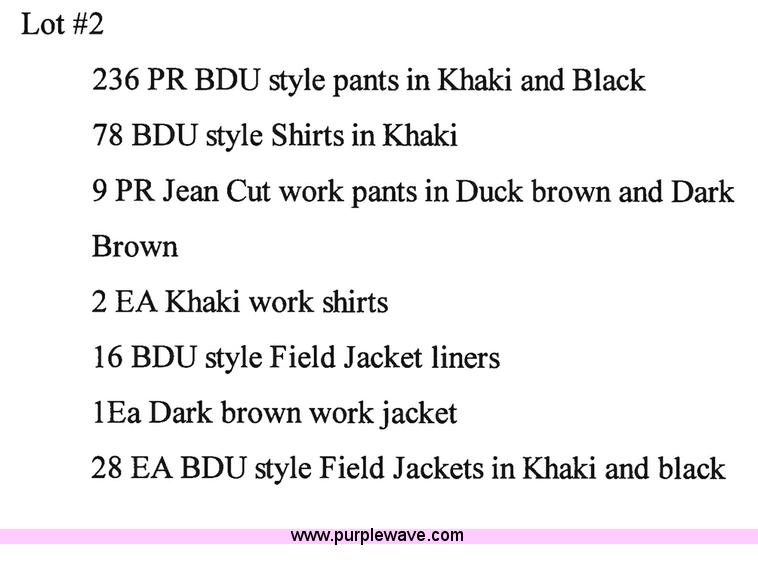 image for item 9187 Surplus used clothing