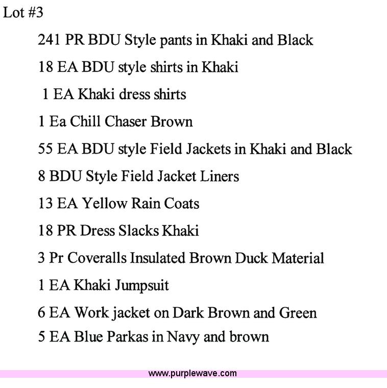 image for item 9188 Surplus used clothing