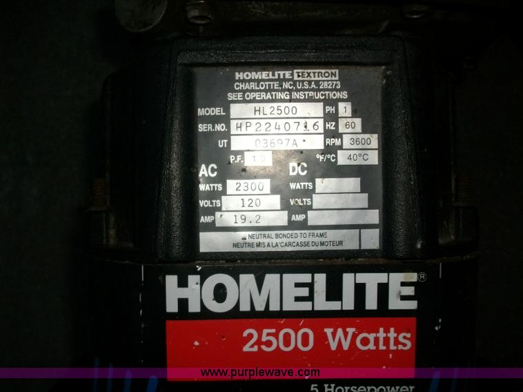 image for item 1907 Homelite 2500 generator