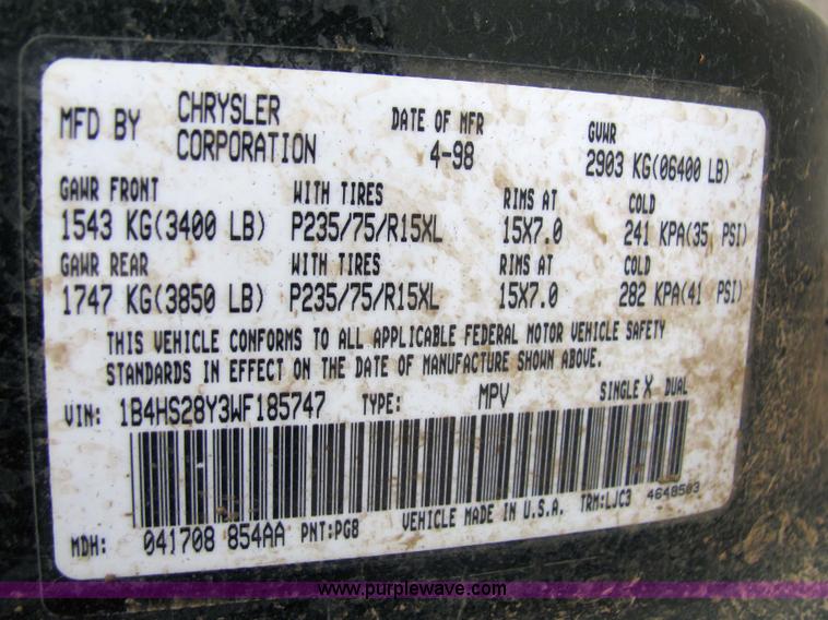 image for item 2307 1998 Dodge Durango