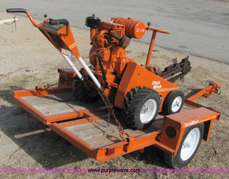 image for item 3639 Ditch Witch C99 walk-behind trencher with trailer