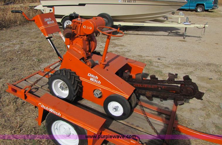 image for item 3639 Ditch Witch C99 walk-behind trencher with trailer