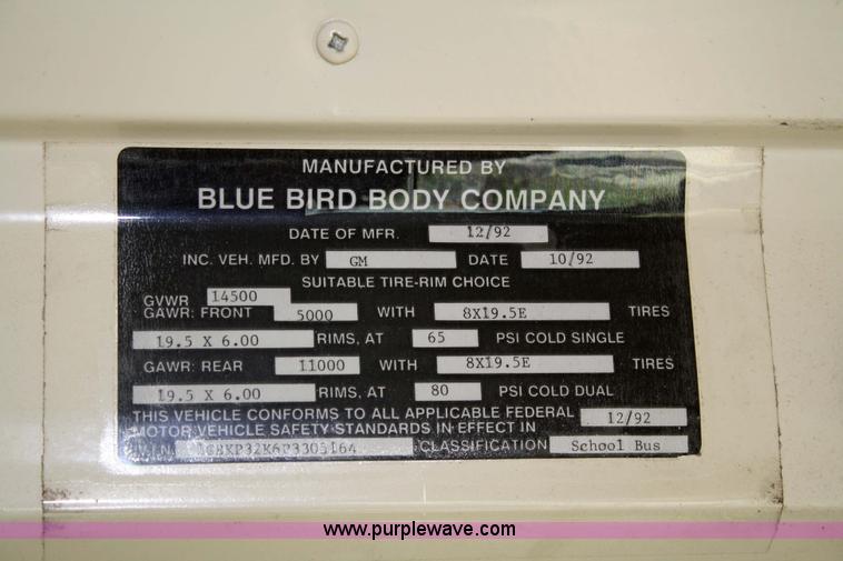 image for item 4774 1993 Chevrolet P30 bus