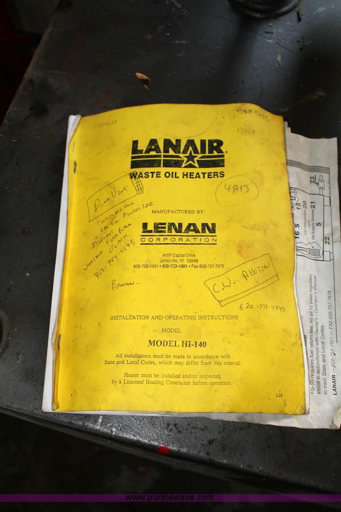 image for item 4835 Lanair HI-140 waste oil heater
