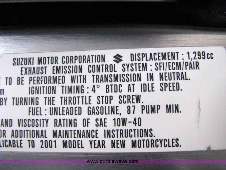 image for item 8073 2001 Suzuki Hayabusa motorcycle