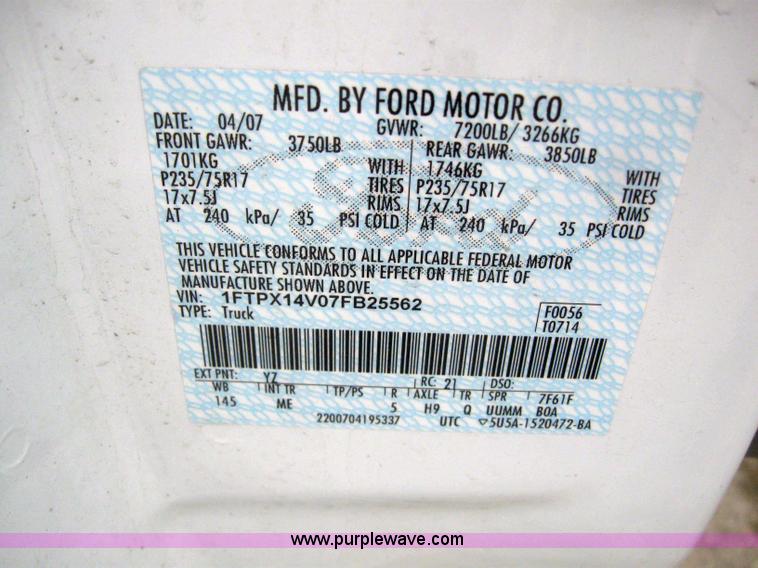 image for item 3076 2007 Ford F150