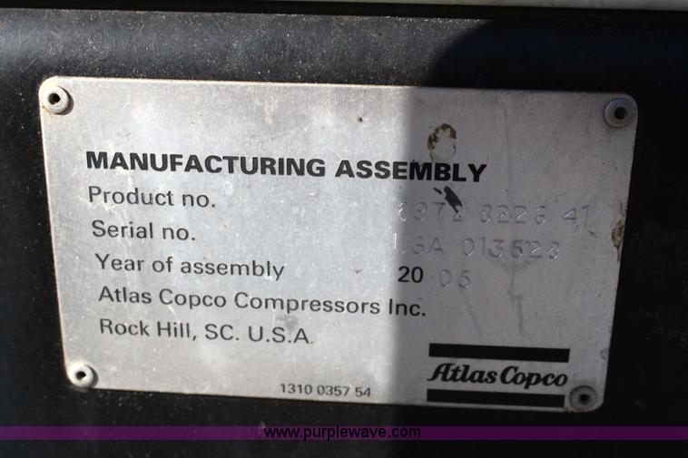 image for item 4871 2005 Atlas Capco QAS38 generator