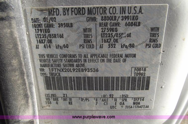 image for item 5435 2002 Ford F250 XLT Super Duty extended cab pickup truck