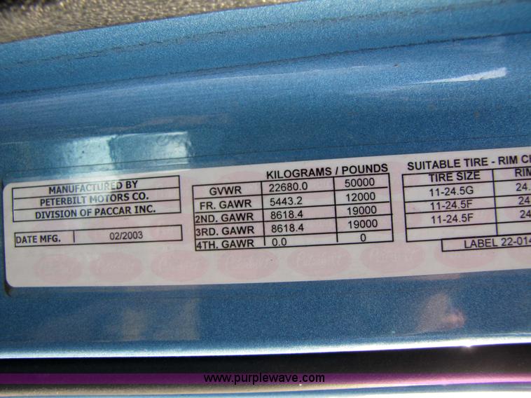 image for item 3636 2003 Peterbilt 387 semi truck