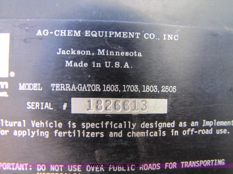 image for item 3502 1993 Terra Gator 1803 70' self-propelled sprayer