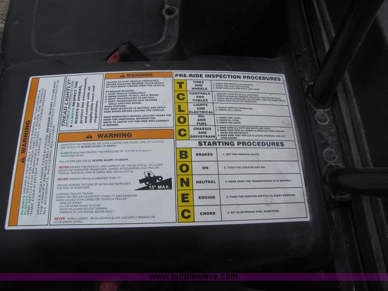 image for item 5134 2010 Arctic Cat Prowler XTX 700 ATV