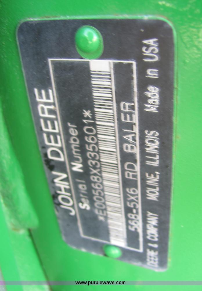 image for item 6765 2007 John Deere 568 round baler
