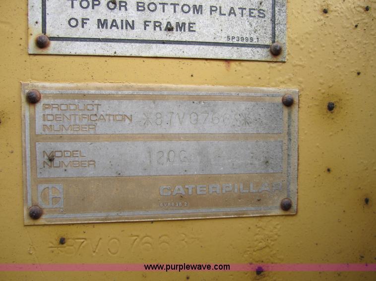 image for item 3175 1985 Caterpillar 120G motor grader