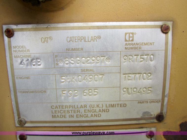 image for item 4334 Caterpillar 416B backhoe