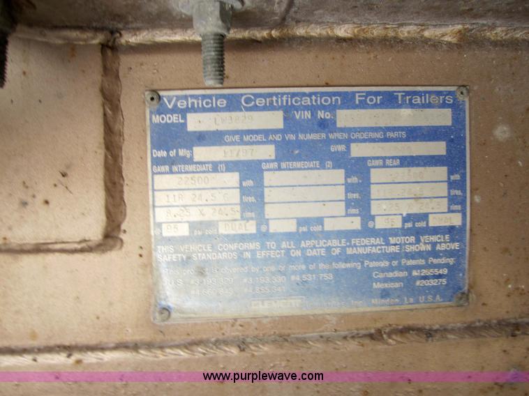 image for item 4335 1998 Clement 39' end dump trailer