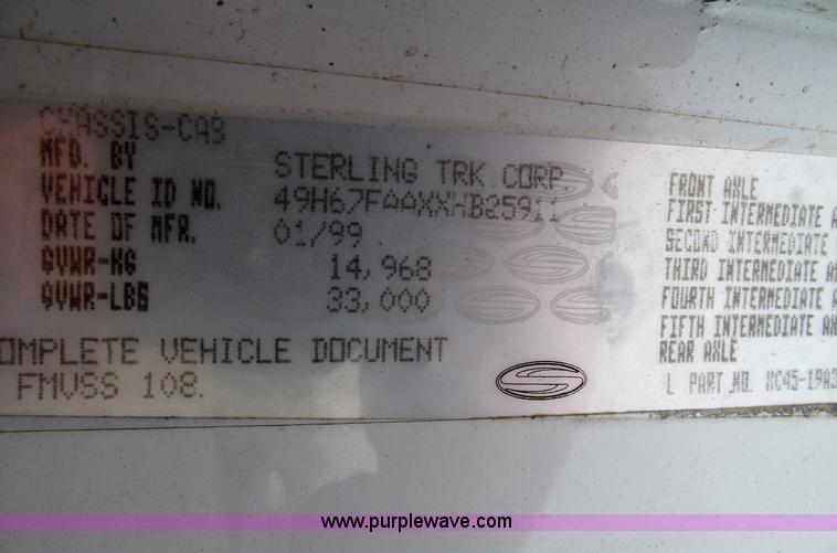 image for item 5596 1999 Sterling SC7000 Vac All air sweeper truck