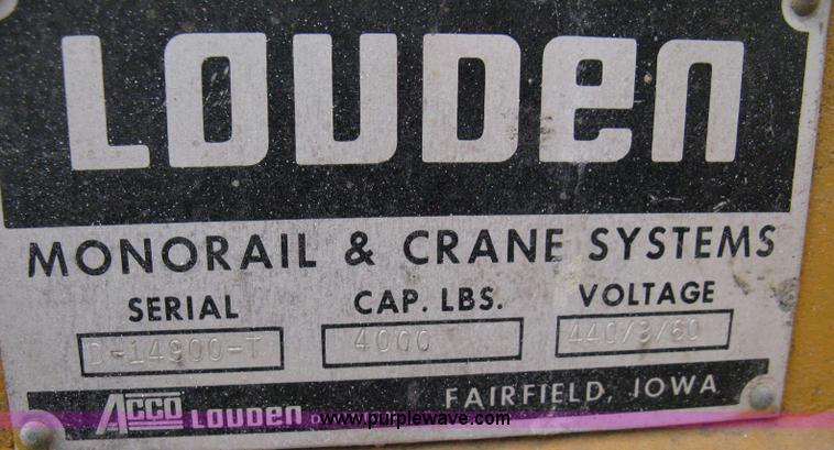 image for item 8089 Louden Super Track two-ton monorail crane