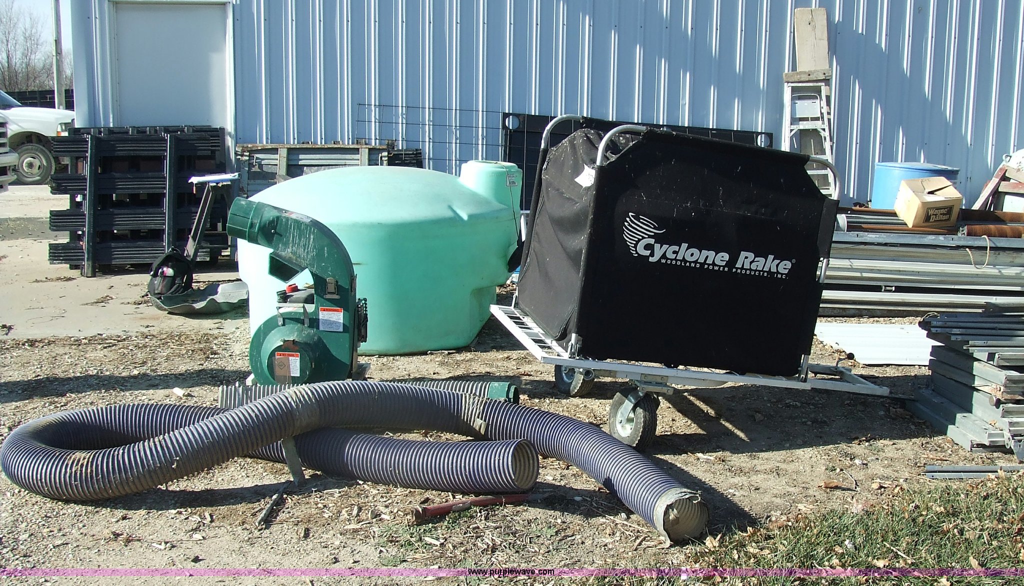 Cyclone pullbehind leaf rake vacuum for riding mower in Manhattan, KS