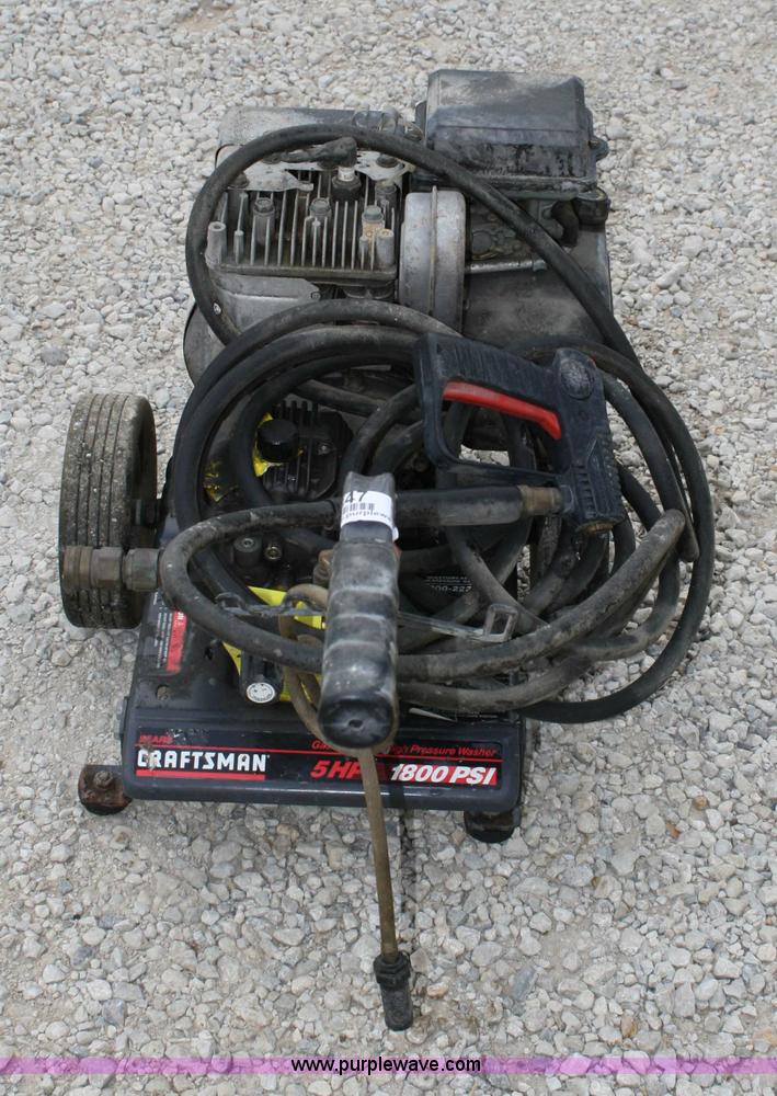 image for item 4847 Craftsman 5hp 1800psi pressure washer
