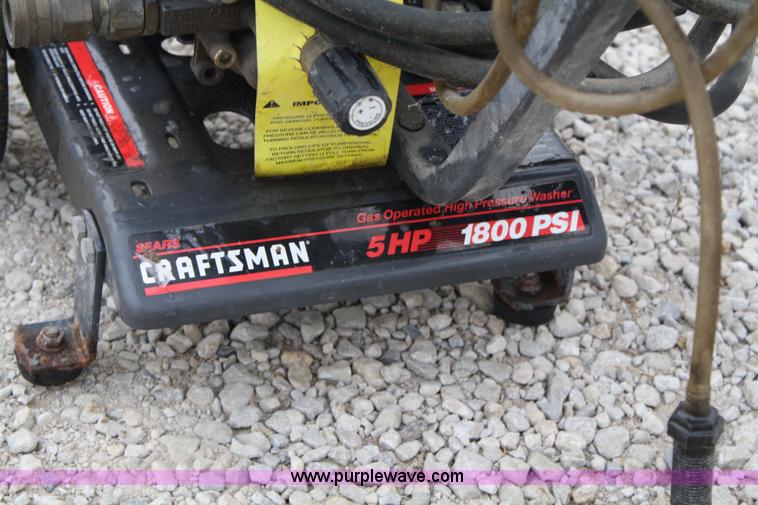 image for item 4847 Craftsman 5hp 1800psi pressure washer