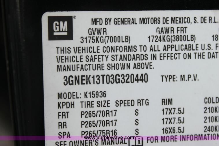 image for item 6532 2003 Chevrolet Avalanche K1500