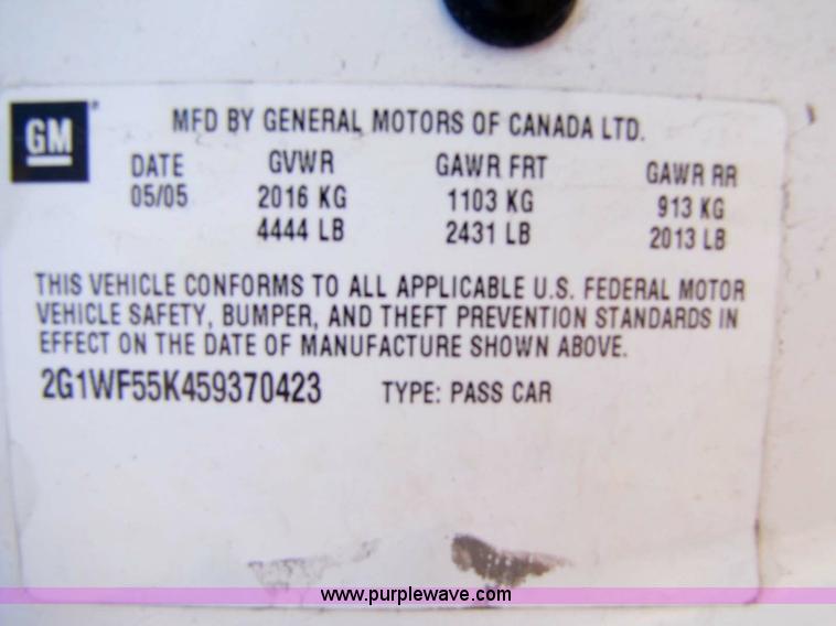 image for item 8311 2005 Chevrolet Impala