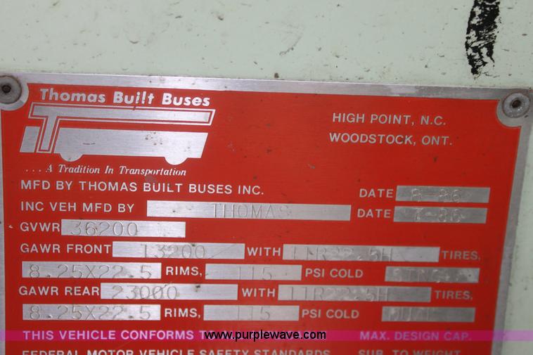 image for item 6534 1986 Thomas Built 3885 school bus