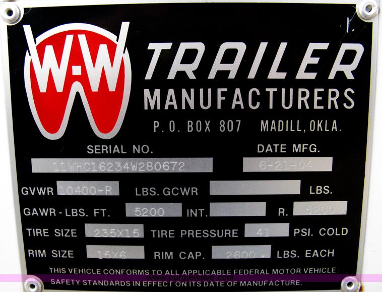 image for item 8090 2004 W-W tandem-axle cargo trailer