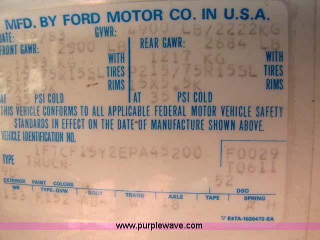 image for item 8248 1984 Ford F150 pickup