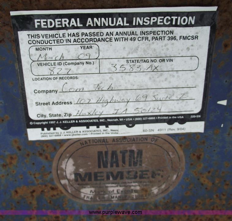 image for item 5457 1997 Overbuilt 20 ton triple axle tilt trailer