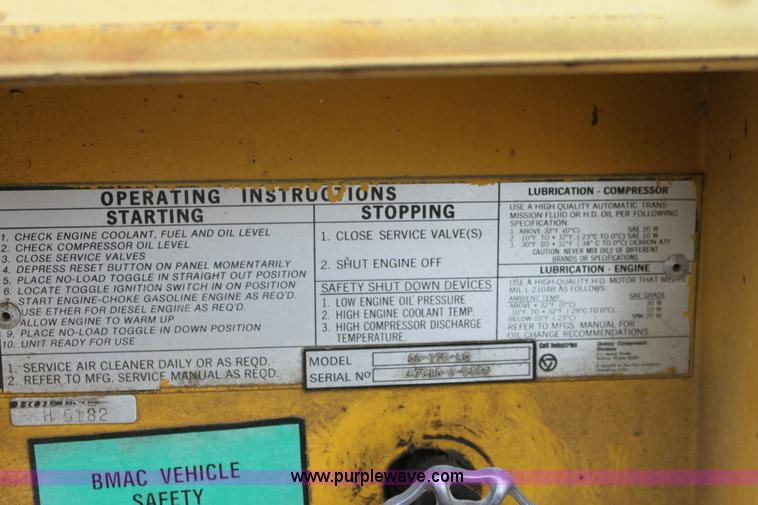 image for item 6782 Ingersoll Rand 185 trailer mounted air compressor