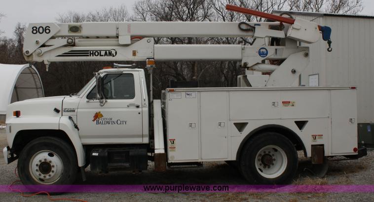 image for item 4920 Knapheide 6137HBA2 utility bed with Holan bucket boom