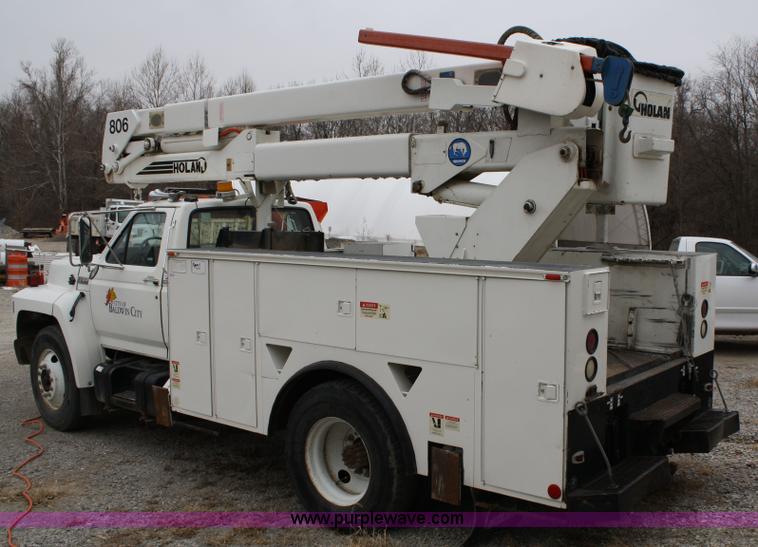 image for item 4920 Knapheide 6137HBA2 utility bed with Holan bucket boom