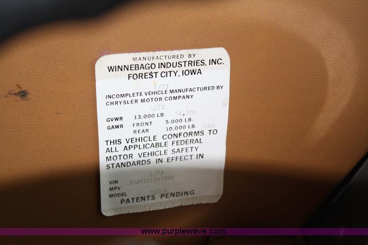 image for item 4947 1973 Winnebago