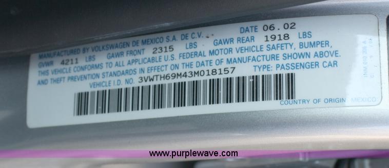 image for item 4961 2003 Volkswagen Jetta VR6